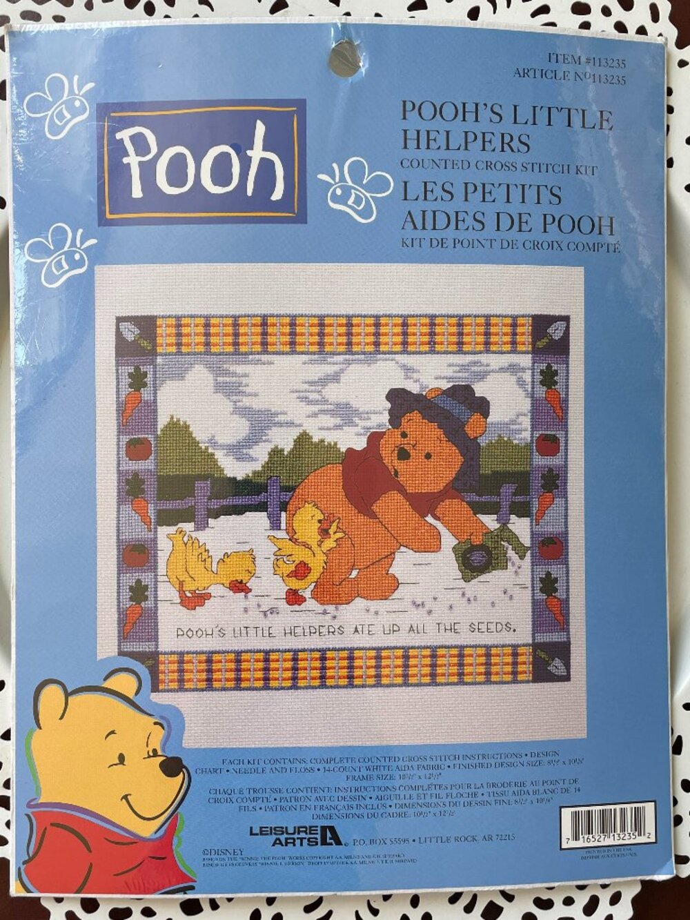 Cross Stitch Kit Disney Winnie Pooh's Little Helpers Ducks Garden 8.5" x 10.25"